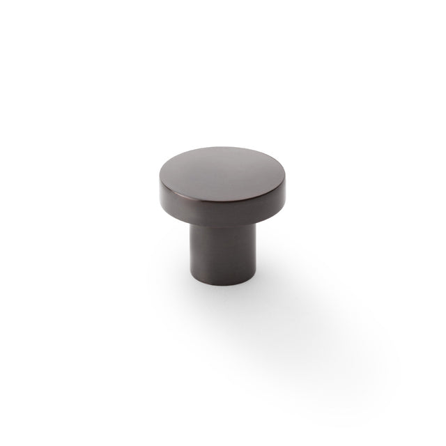 High quality image of Alexander & Wilks Hanover Plain Cupboard Knob - Dark Bronze - Knob 30mm | Sku. aw821-30-dbz | Trade Door Handles.