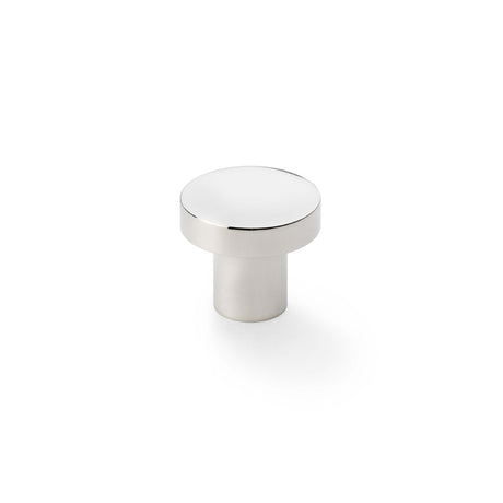 High quality image of Alexander & Wilks Hanover Plain Cupboard Knob - Polished Nickel - Knob 30mm | Sku. aw821-30-pn | Trade Door Handles.