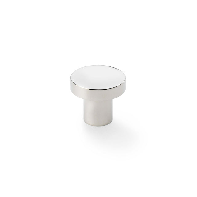 High quality image of Alexander & Wilks Hanover Plain Cupboard Knob - Polished Nickel - Knob 30mm | Sku. aw821-30-pn | Trade Door Handles.