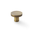 High quality image of Alexander & Wilks Hanover Plain Cupboard Knob - Antique Brass - Knob 38mm | Sku. aw821-38-ab | Trade Door Handles.