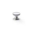 High quality image of Alexander & Wilks Waltz Round Cupboard Knob on Stepped Rose - Polished Nickel - 25mm | Sku. aw825-25-pn | Trade Door Handles.