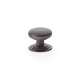 High quality image of Alexander & Wilks Waltz Round Cupboard Knob on Stepped Rose - Dark Bronze - 32mm | Sku. aw825-32-dbz | Trade Door Handles.