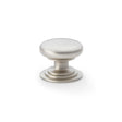 High quality image of Alexander & Wilks Waltz Round Cupboard Knob on Stepped Rose - Satin Nickel - 38mm | Sku. aw825-38-sn | Trade Door Handles.