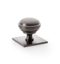 High quality image of Alexander & Wilks Quantock Cupboard Knob on Square Backplate - Dark Bronze PVD - 38mm | Sku. aw826-38-dbzpvd | Trade Door Handles.