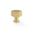 High quality image of Alexander & Wilks - Vesper Hex Cabinet Knob - Satin Brass | Sku. aw828-33-sb | Trade Door Handles.