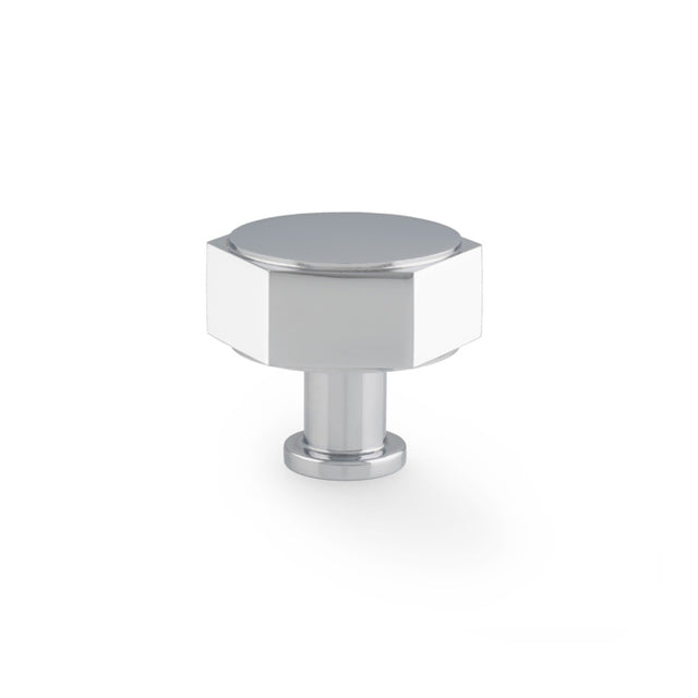 High quality image of Alexander & Wilks - Vesper Hex Cabinet Knob - Polished Chrome | Sku. aw828-40-pc | Trade Door Handles.