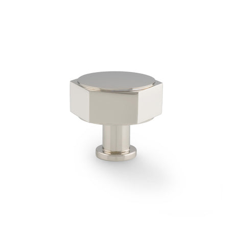 High quality image of Alexander & Wilks - Vesper Hex Cabinet Knob - Polished Nickel | Sku. aw828-40-pn | Trade Door Handles.
