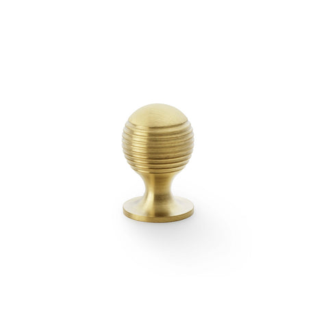 High quality image of Alexander & Wilks Caesar Cupboard Knob on Round Rose - Satin Brass PVD - 25mm | Sku. aw832-25-sbpvd | Trade Door Handles.