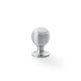 High quality image of Alexander & Wilks Caesar Cupboard Knob on Round Rose - Satin Chrome - 25mm | Sku. aw832-25-sc | Trade Door Handles.