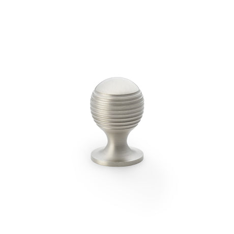 High quality image of Alexander & Wilks Caesar Cupboard Knob on Round Rose - Satin Nickel - 25mm | Sku. aw832-25-sn | Trade Door Handles.