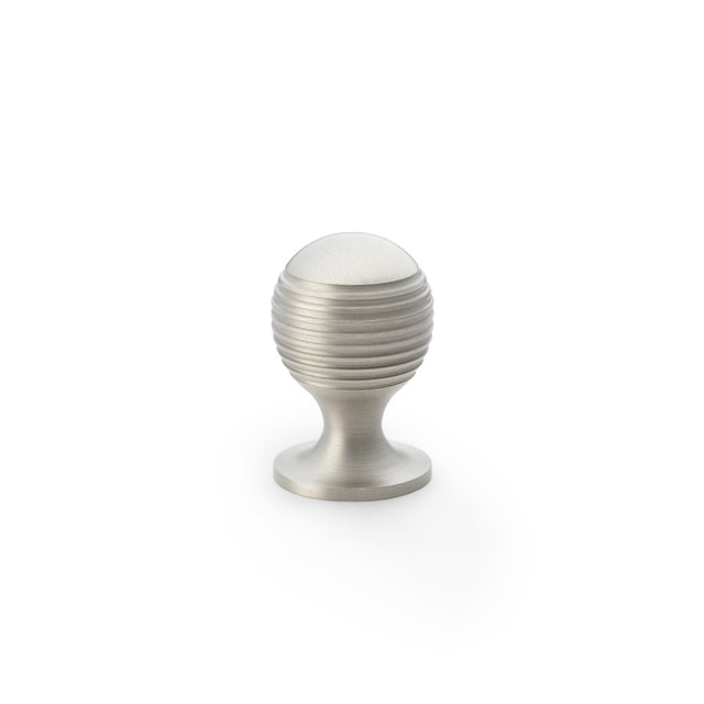 High quality image of Alexander & Wilks Caesar Cupboard Knob on Round Rose - Satin Nickel - 25mm | Sku. aw832-25-sn | Trade Door Handles.