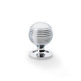 High quality image of Alexander & Wilks Caesar Cupboard Knob on Round Rose - Polished Chrome - 32mm | Sku. aw832-32-pc | Trade Door Handles.