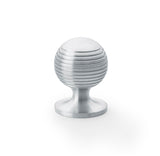 High quality image of Alexander & Wilks Caesar Cupboard Knob on Round Rose - Satin Chrome - 32mm | Sku. aw832-32-sc | Trade Door Handles.