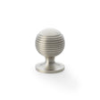High quality image of Alexander & Wilks Caesar Cupboard Knob on Round Rose - Satin Nickel - 32mm | Sku. aw832-32-sn | Trade Door Handles.