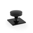 This is an image of Alexander & Wilks - Bullion Cupboard Knob on Square Backplate-Black available to order from Trade Door Handles in Kendal, quick delivery and discounted prices.