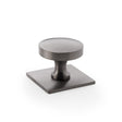 High quality image of Alexander & Wilks Bullion Cupboard Knob on Square Backplate - Dark Bronze PVD | Sku. aw835-38-dbzpvd | Trade Door Handles.