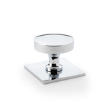 High quality image of Alexander & Wilks Bullion Cupboard Knob on Square Backplate - Polished Chrome | Sku. aw835-38-pc | Trade Door Handles.