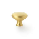 High quality image of Alexander & Wilks Wade Round Cupboard Knob - Satin Brass - 38mm | Sku. aw836-38-sb | Trade Door Handles.