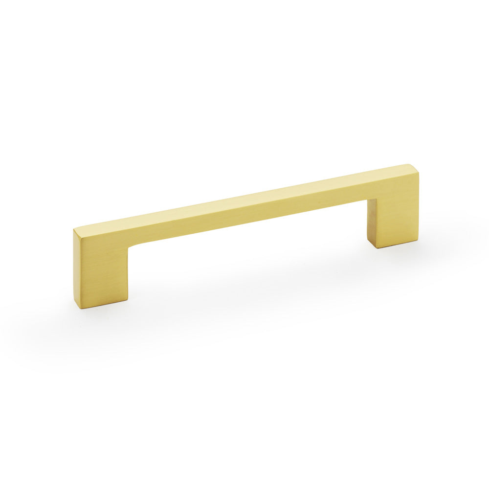 High quality image of Alexander & Wilks Marco Cupboard Pull Handle - Satin Brass - 128mm | Sku. aw837-128-sb | Trade Door Handles.