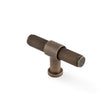 High quality image of Alexander & Wilks Kingston Knurled T-Bar Cupboard Knob-Antique Brass | Sku. AW838-80-AB | Trade Door Handles.