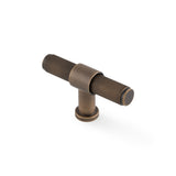 High quality image of Alexander & Wilks Kingston Knurled T-Bar Cupboard Knob-Antique Brass | Sku. AW838-80-AB | Trade Door Handles.
