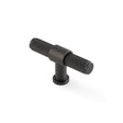 High quality image of Alexander & Wilks Kingston Knurled T-Bar Cupboard Knob-Dark Bronze PVD | Sku. AW838-80-DBZPVD | Trade Door Handles.