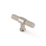 High quality image of Alexander & Wilks Kingston Knurled T-Bar Cupboard Knob-Polished Nickel PVD | Sku. AW838-80-PNPVD | Trade Door Handles.