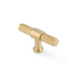 High quality image of Alexander & Wilks Kingston Knurled T-Bar Cupboard Knob-Satin Brass PVD | Sku. AW838-80-SBPVD | Trade Door Handles.