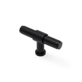 High quality image of Alexander & Wilks Kingston Plain T-Bar Cupboard Knob-Black | Sku. AW838P-80-BL | Trade Door Handles.