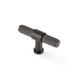 High quality image of Alexander & Wilks Kingston Reeded T-Bar Cupboard Knob-Dark Bronze PVD | Sku. AW838R-80-DBZPVD | Trade Door Handles.