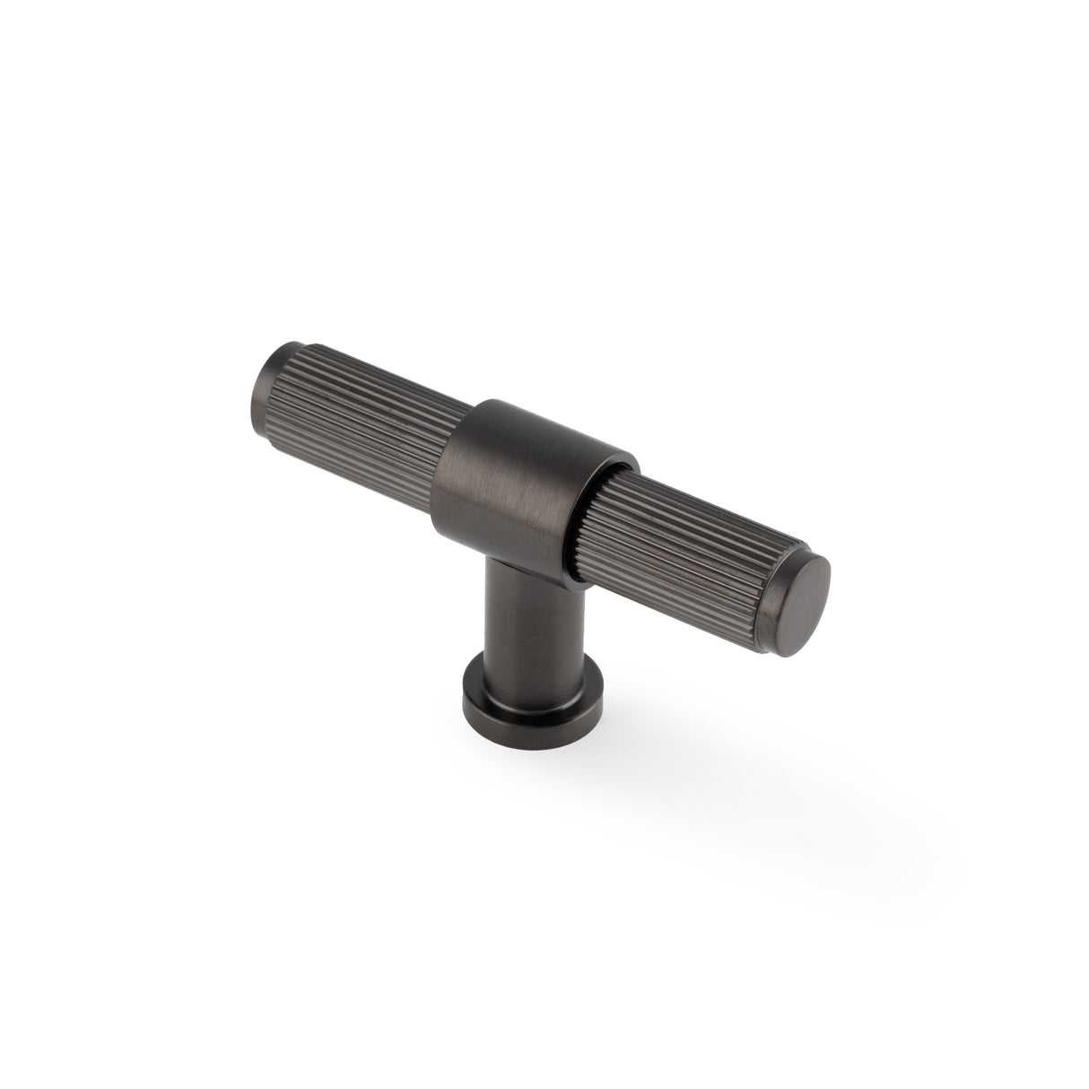 High quality image of Alexander & Wilks Kingston Reeded T-Bar Cupboard Knob-Dark Bronze PVD | Sku. AW838R-80-DBZPVD | Trade Door Handles.