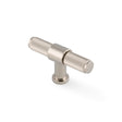 High quality image of Alexander & Wilks Kingston Reeded T-Bar Cupboard Knob-Polished Nickel PVD | Sku. AW838R-80-PNPVD | Trade Door Handles.