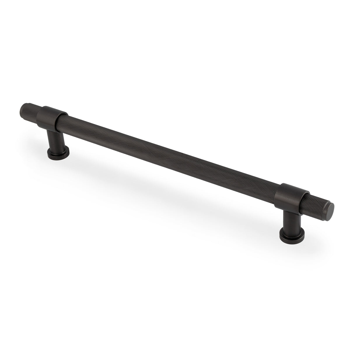 High quality image of Alexander & Wilks Kingston Knurled Pull Handle-Dark Bronze PVD-224mm c/c | Sku. AW839-224-DBZPVD | Trade Door Handles.