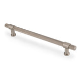 High quality image of Alexander & Wilks Kingston Knurled Pull Handle-Satin Nickel PVD-224mm c/c | Sku. AW839-224-SNPVD | Trade Door Handles.