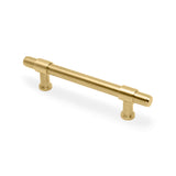 High quality image of Alexander & Wilks Kingston Plain Pull Handle-Satin Brass PVD-128mm c/c | Sku. AW839P-128-SBPVD | Trade Door Handles.