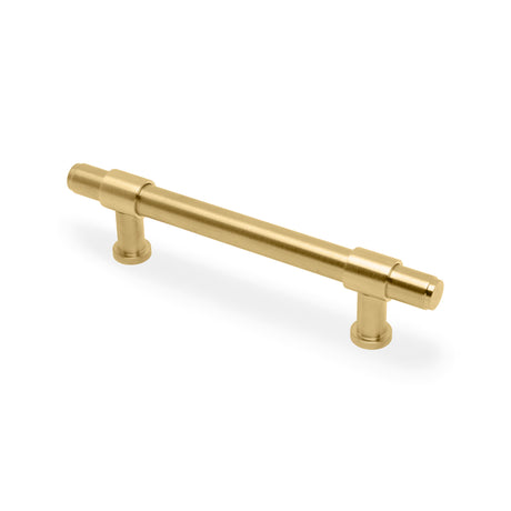 High quality image of Alexander & Wilks Kingston Plain Pull Handle-Satin Brass PVD-128mm c/c | Sku. AW839P-128-SBPVD | Trade Door Handles.