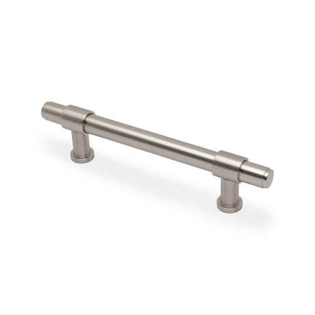 High quality image of Alexander & Wilks Kingston Plain Pull Handle-Satin Nickel PVD-128mm c/c | Sku. AW839P-128-SNPVD | Trade Door Handles.