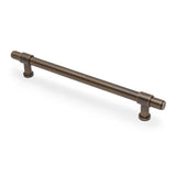 High quality image of Alexander & Wilks Kingston Plain Pull Handle-Antique Brass-224mm c/c | Sku. AW839P-224-AB | Trade Door Handles.