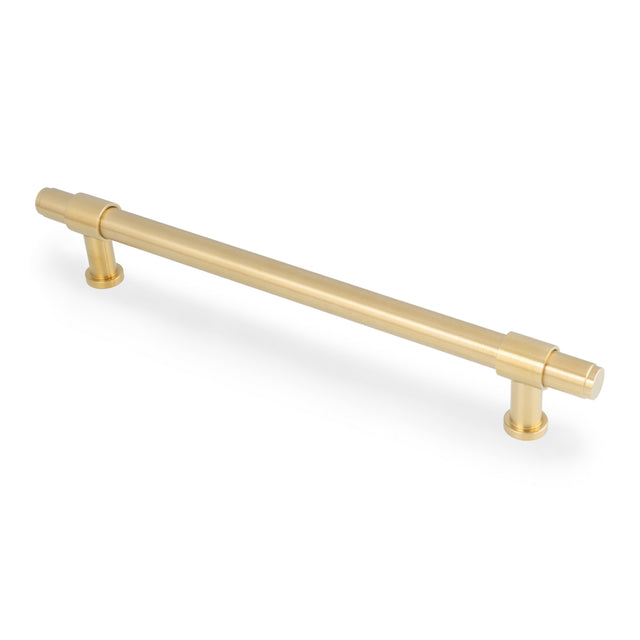 High quality image of Alexander & Wilks Kingston Plain Pull Handle-Satin Brass PVD-224mm c/c | Sku. AW839P-224-SBPVD | Trade Door Handles.