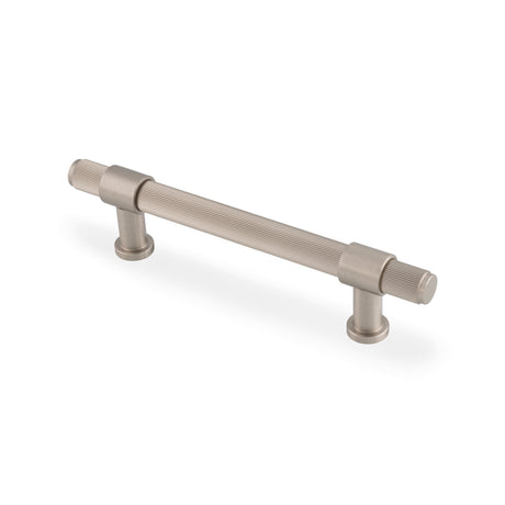High quality image of Alexander & Wilks Kingston Reeded Pull Handle-Satin Nickel PVD-128mm c/c | Sku. AW839R-128-SNPVD | Trade Door Handles.
