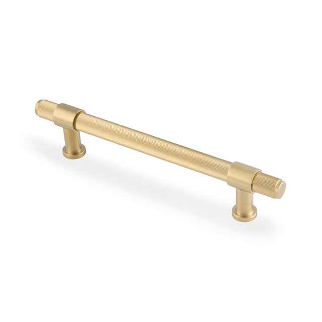 High quality image of Alexander & Wilks Kingston Reeded Pull Handle-Satin Brass PVD-160mm c/c | Sku. AW839R-160-SBPVD | Trade Door Handles.
