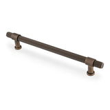 High quality image of Alexander & Wilks Kingston Reeded Pull Handle-Antique Brass-224mm c/c | Sku. AW839R-224-AB | Trade Door Handles.