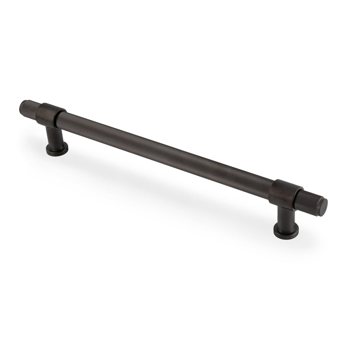 High quality image of Alexander & Wilks Kingston Reeded Pull Handle-Dark Bronze PVD-224mm c/c | Sku. AW839R-224-DBZPVD | Trade Door Handles.