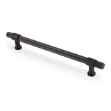 High quality image of Alexander & Wilks Kingston Reeded Pull Handle-Dark Bronze PVD-224mm c/c | Sku. AW839R-224-DBZPVD | Trade Door Handles.