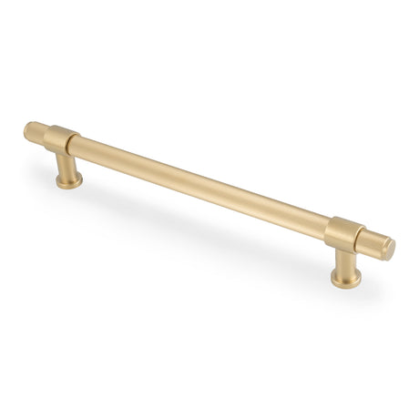 High quality image of Alexander & Wilks Kingston Reeded Pull Handle-Satin Brass PVD-224mm c/c | Sku. AW839R-224-SBPVD | Trade Door Handles.