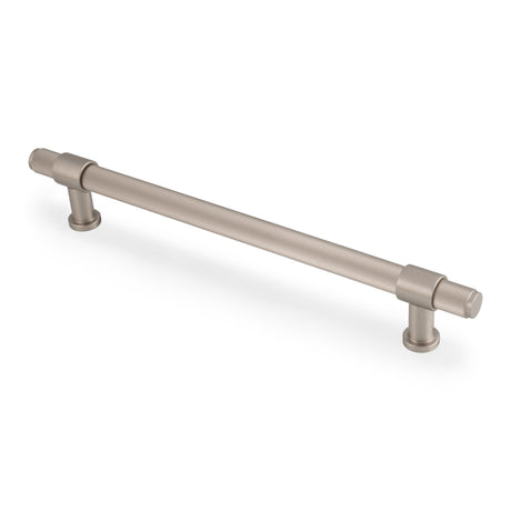 High quality image of Alexander & Wilks Kingston Reeded Pull Handle-Satin Nickel PVD-224mm c/c | Sku. AW839R-224-SNPVD | Trade Door Handles.