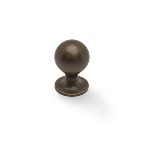 High quality image of Alexander & Wilks Plain Caesar Cabinet Knob-Antique Brass-25mm | Sku. AW844-25-AB | Trade Door Handles.