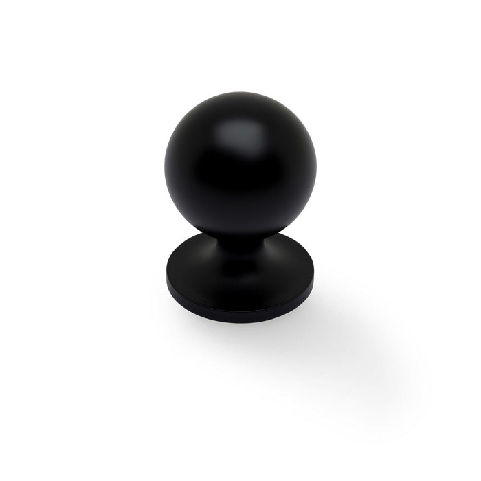 High quality image of Alexander & Wilks Plain Caesar Cabinet Knob-Black-32mm | Sku. AW844-32-BL | Trade Door Handles.