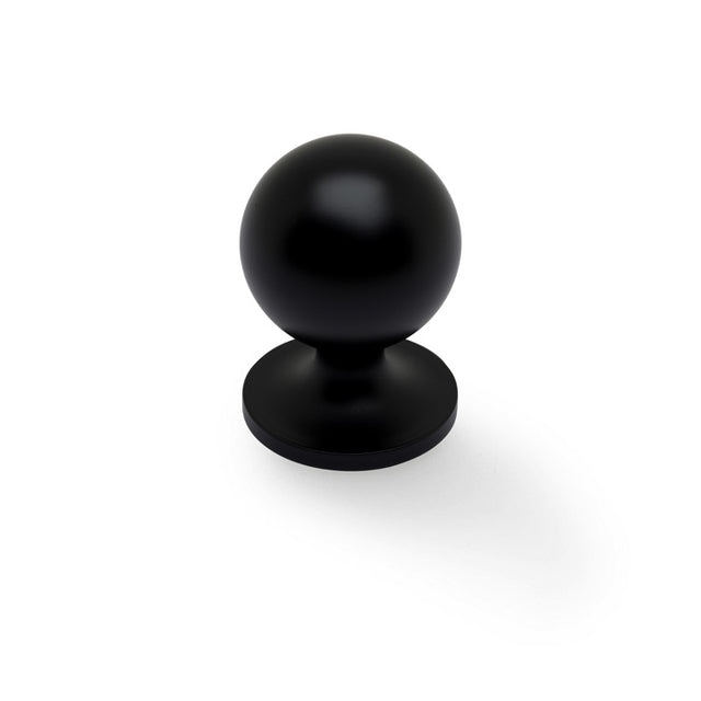 High quality image of Alexander & Wilks Plain Caesar Cabinet Knob-Black-32mm | Sku. AW844-32-BL | Trade Door Handles.