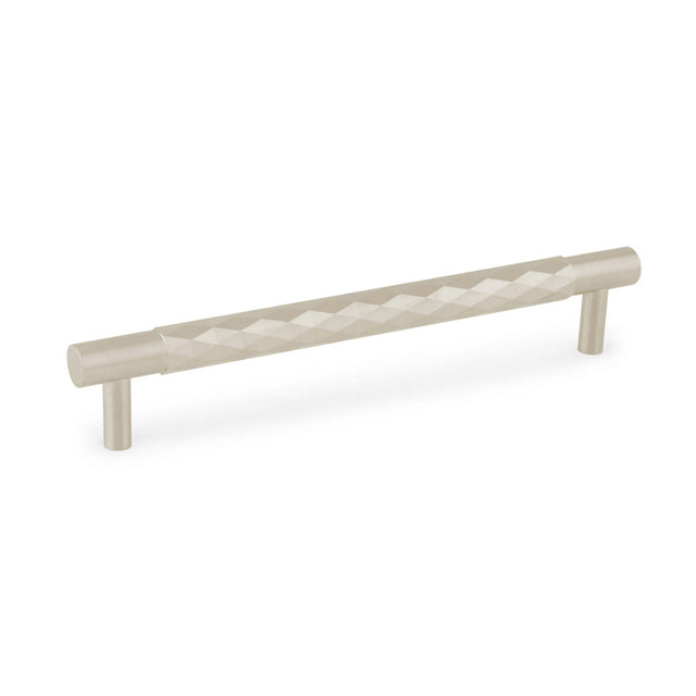 This is an image of Alexander & Wilks - DIAMOND CUT CABINET PULL - 160MM C/C - Satin Nickel available to order from Trade Door Handles in Kendal, quick delivery and discounted prices.